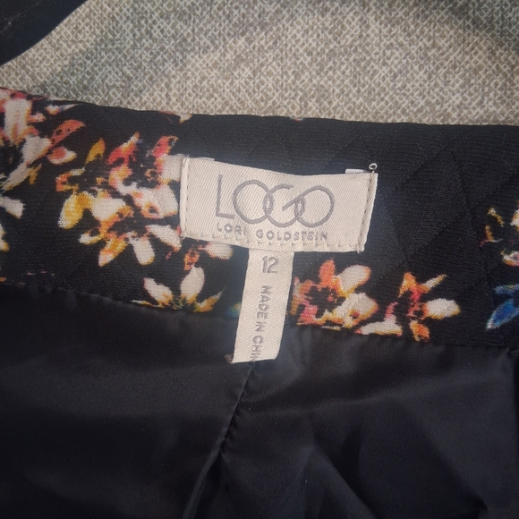 Floral Quilted Long Blazer LOGO Lori Goldstein Size 12 Business Casual Career - Picture 6 of 8